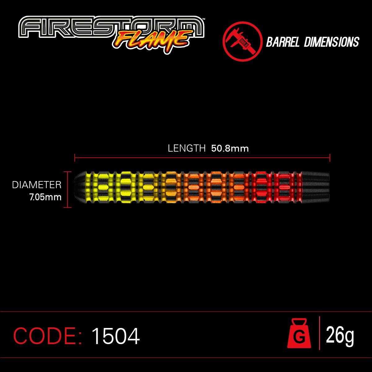 Firestorm Flame 90% Tungsten alloy