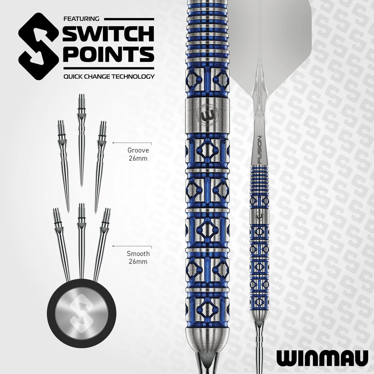 Winmau Lunaris Switch Point - Parallel 90% Tungsten - Aussie Dart Supplies Online