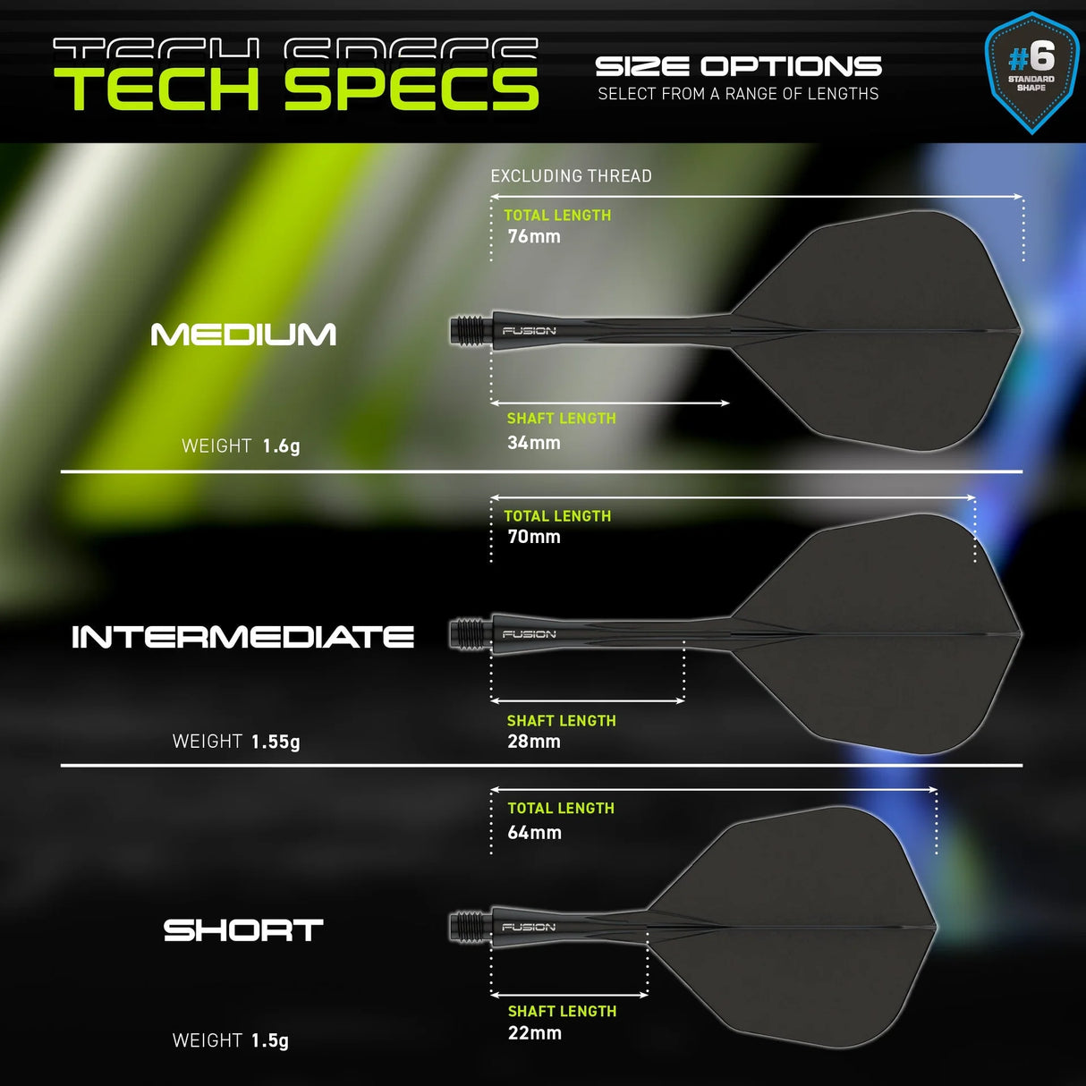 Winmau Black Fusion #6 Integrated Flight & Shaft - Aussie Dart Supplies Online