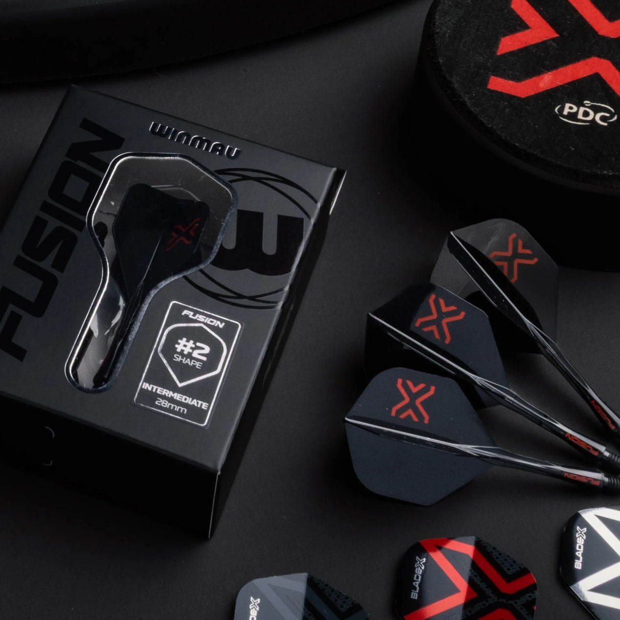 Blade X - Fusion Integrated Flight & Shaft Black Std No2 - Aussie Dart Supplies Online
