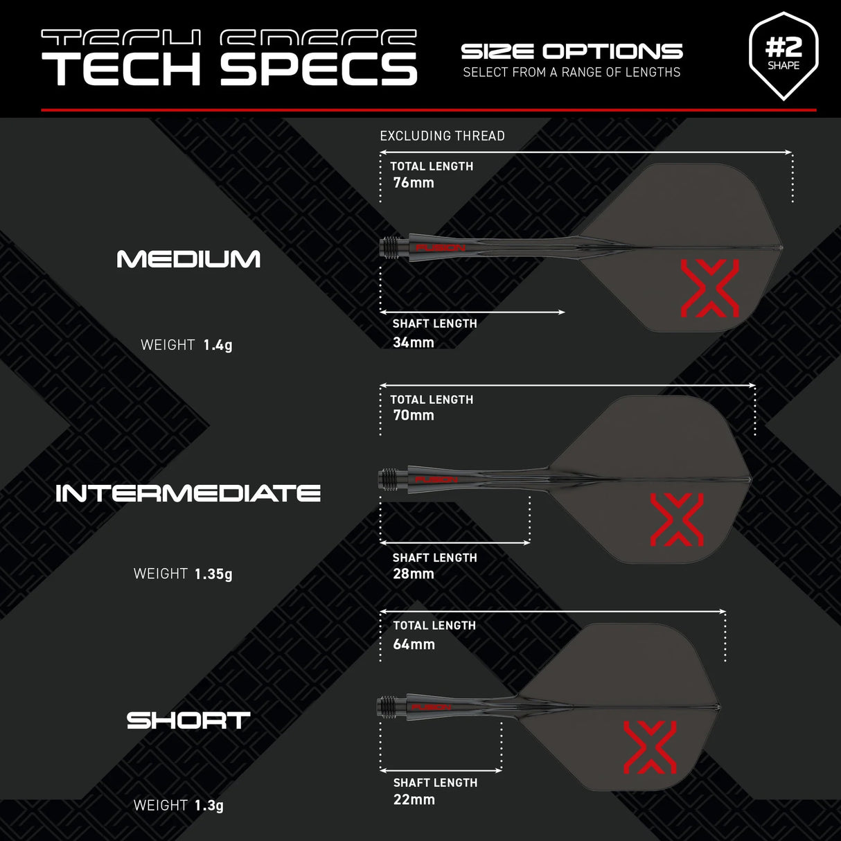 Blade X - Fusion Integrated Flight & Shaft Black Std No2 - Aussie Dart Supplies Online