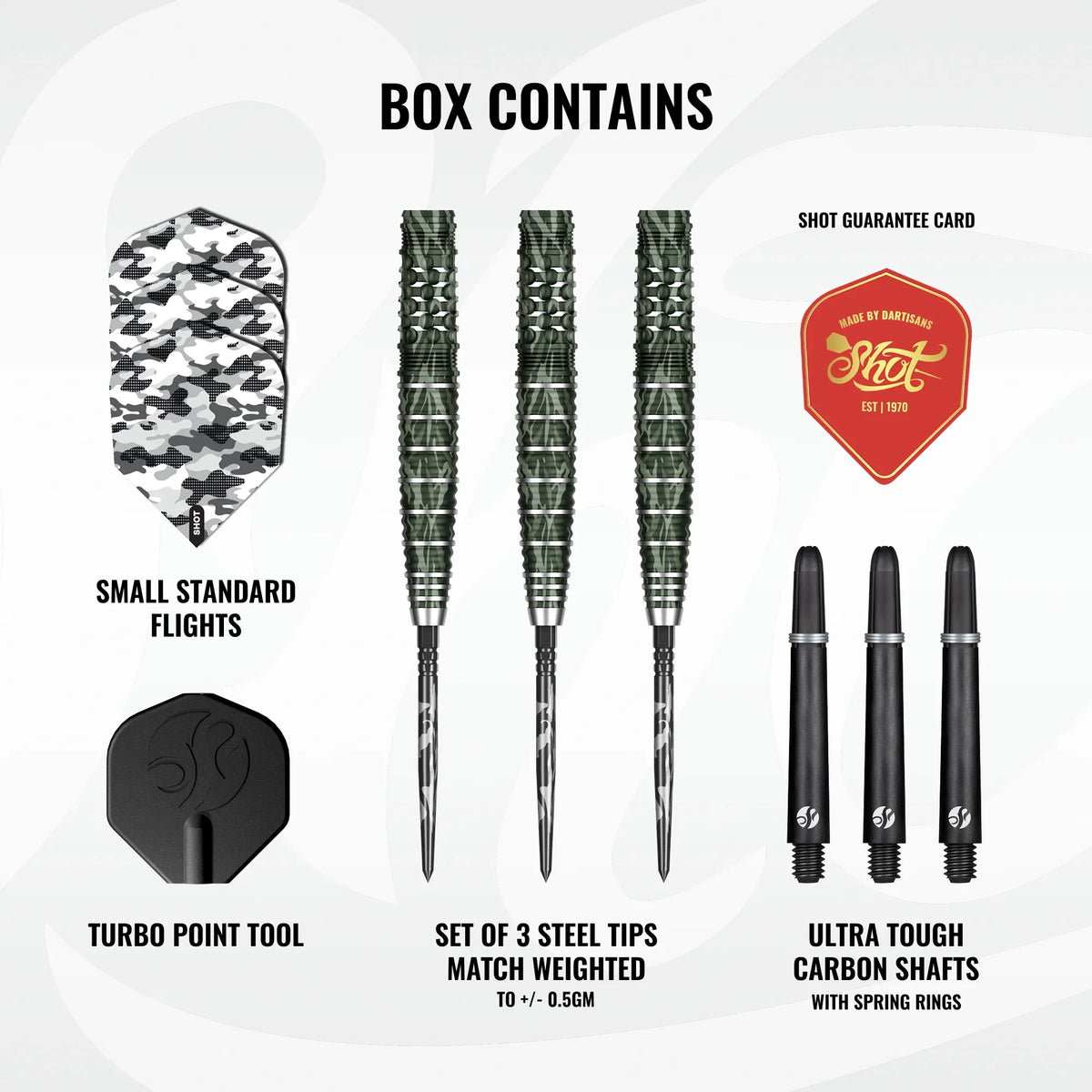 Camo Ghillie Turbo Point - 90% Steel Tip Darts - Aussie Dart Supplies Online