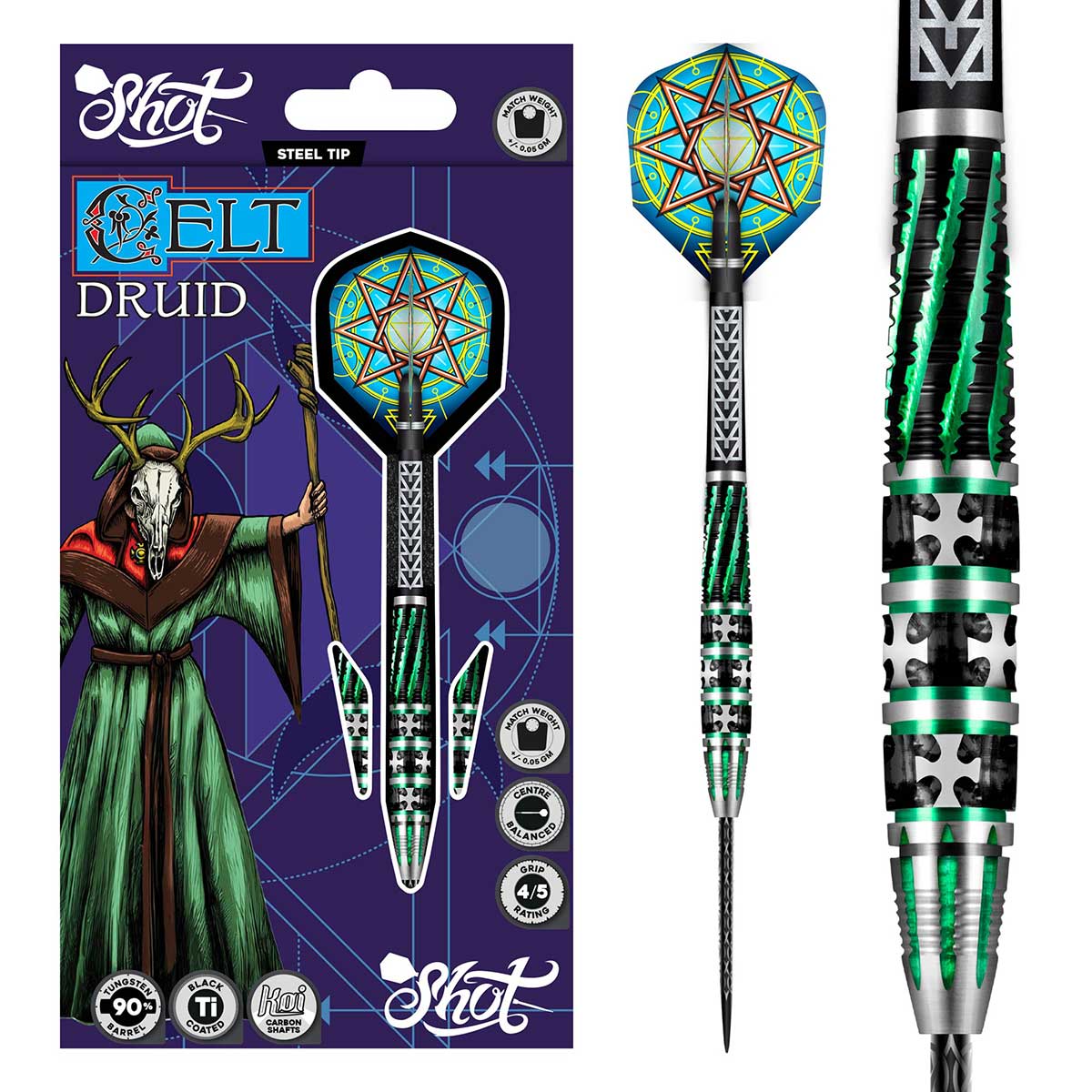 Shot Celt Druid Steel Tip 90% Tungsten Barrels - Aussie Dart Supplies Online