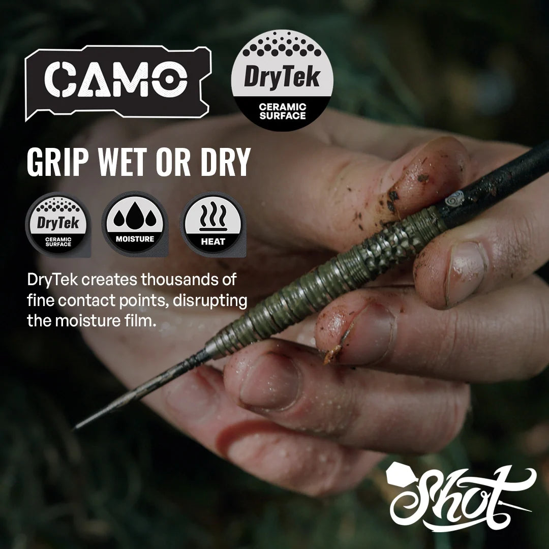 Camo Longshot Turbo Point - 95% Steel Tip Darts - Aussie Dart Supplies Online