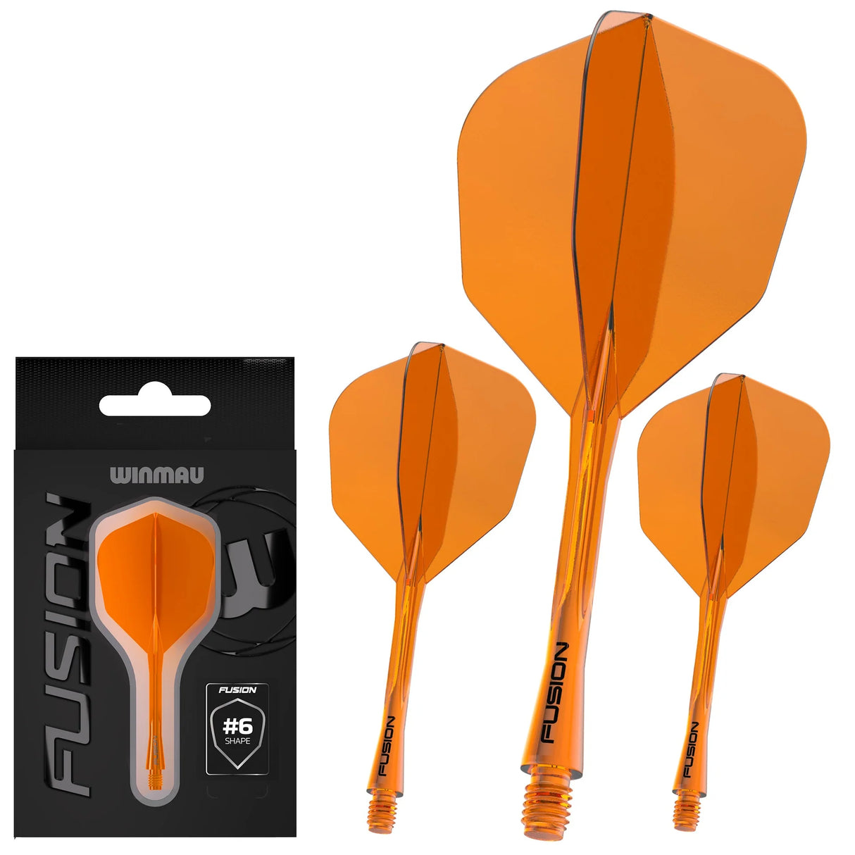 Winmau Orange Fusion #6 Integrated Flight & Shaft - Aussie Dart Supplies Online