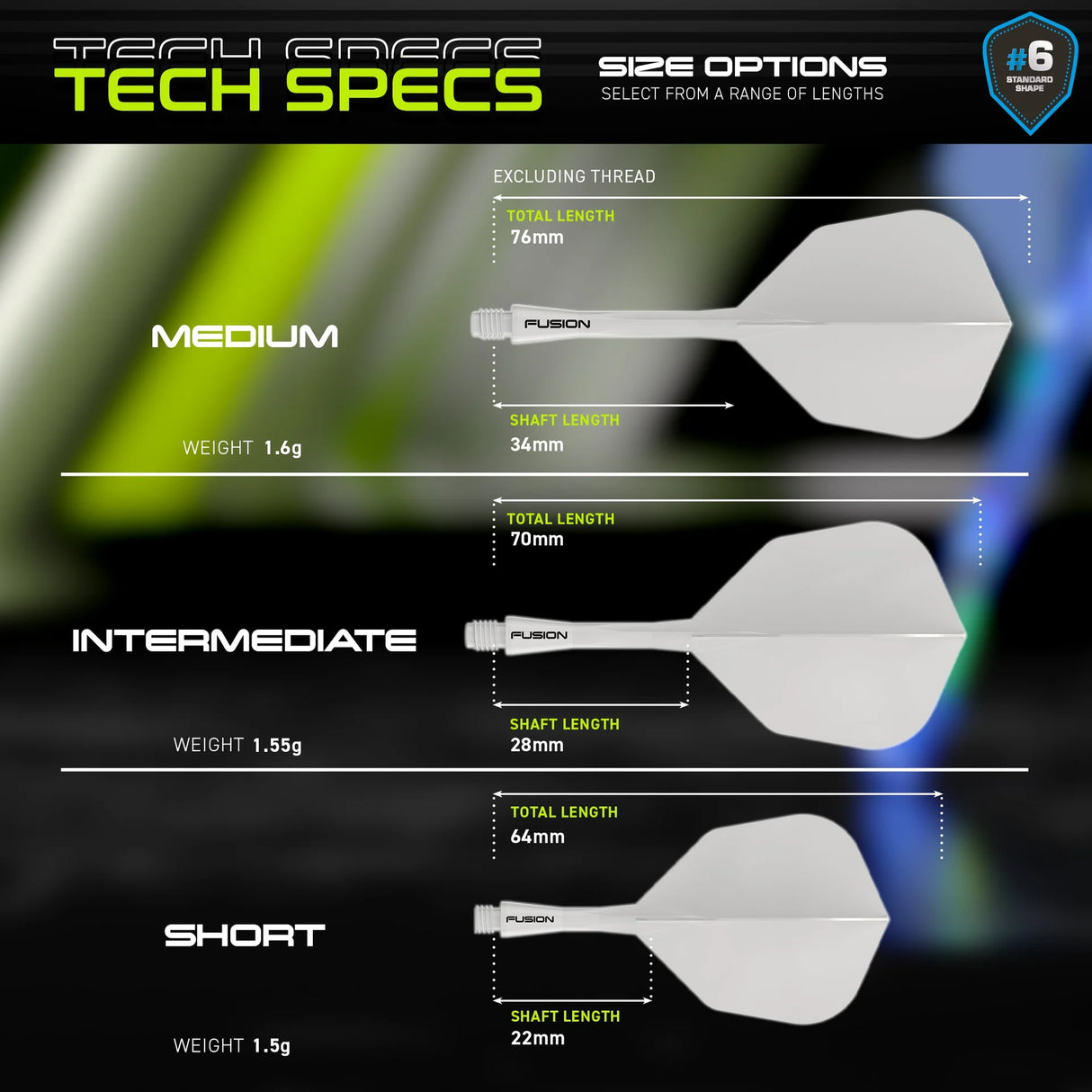 Winmau White Fusion #6 Integrated Flight & Shaft - Aussie Dart Supplies Online