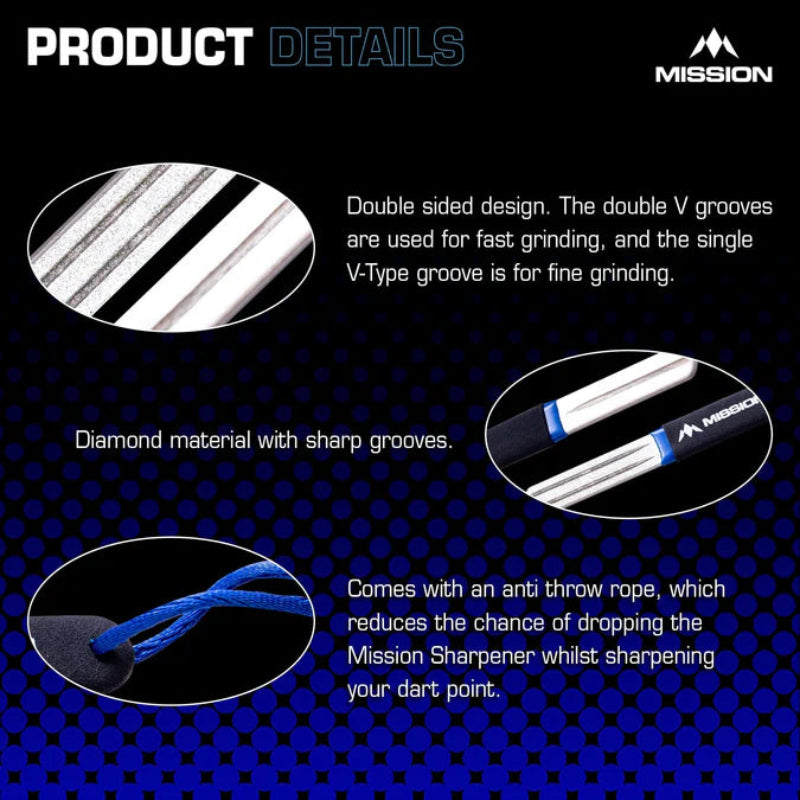 Mission Diamond Point Sharpener - Large - Blue