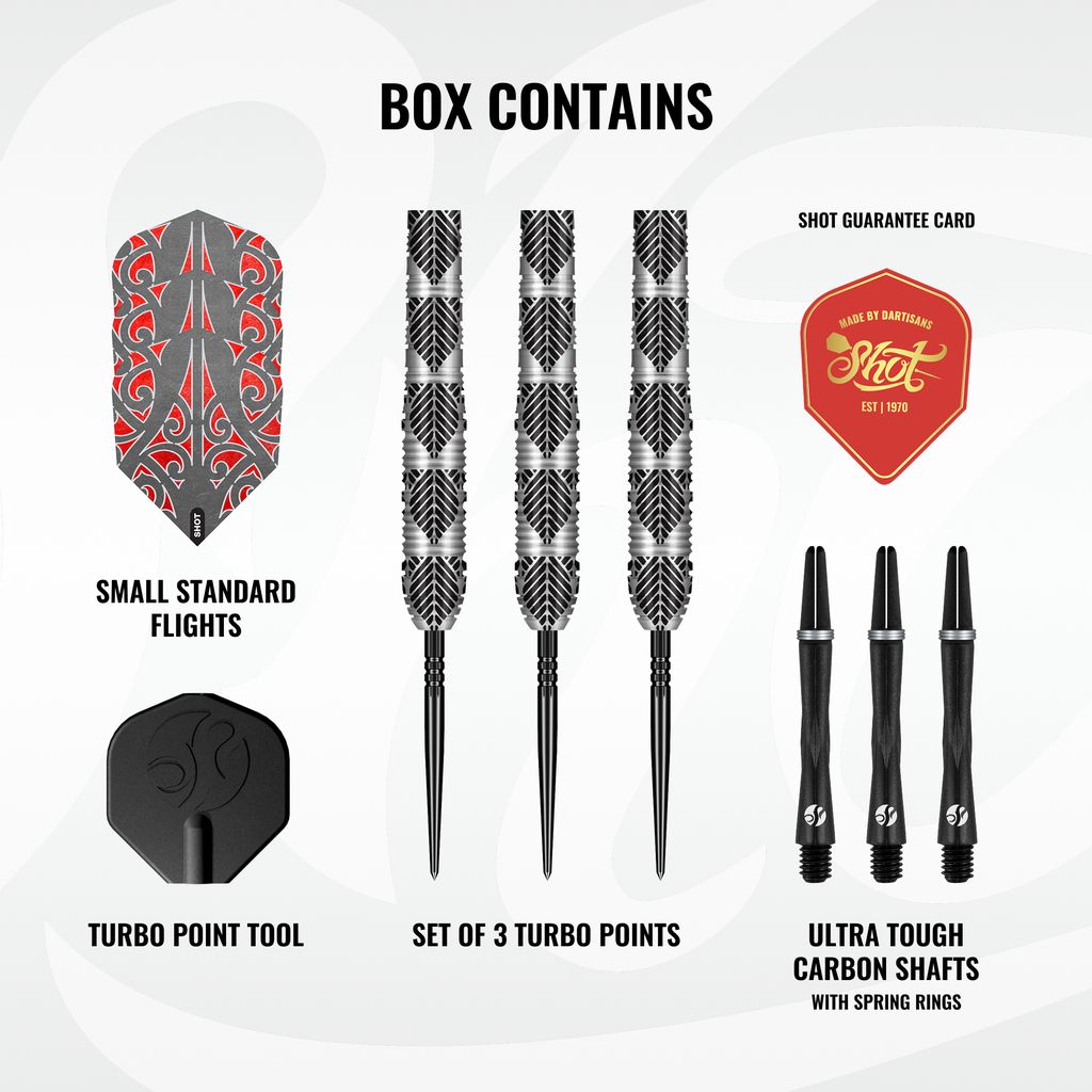 Warrior Awe Steel Tip Dart Set-90% Tungsten Barrels-Turbo Points