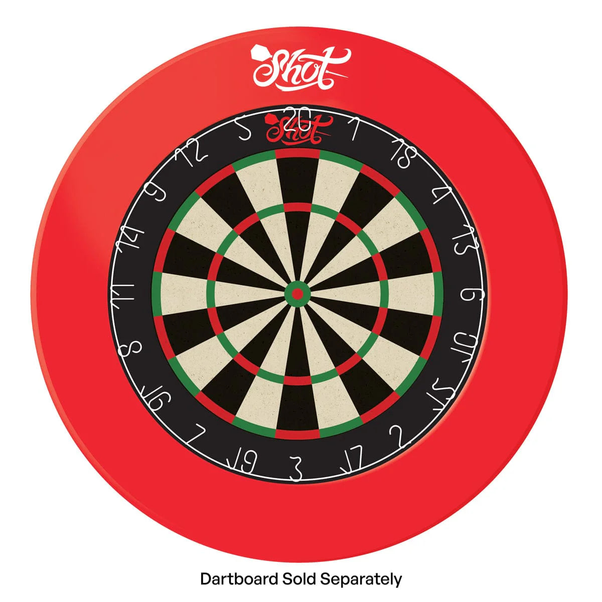 Shot One Piece Dartboard Surround- Red - Aussie Dart Supplies Online