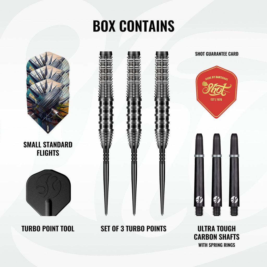 Gnarly Rippah Steel Tip Dart Set-90% Tungsten Barrels-Turbo Points