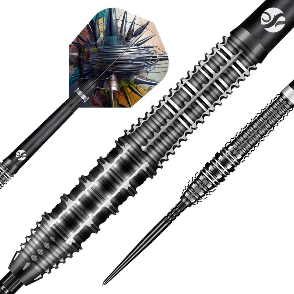 Gnarly Rippah Steel Tip Dart Set-90% Tungsten Barrels-Turbo Points