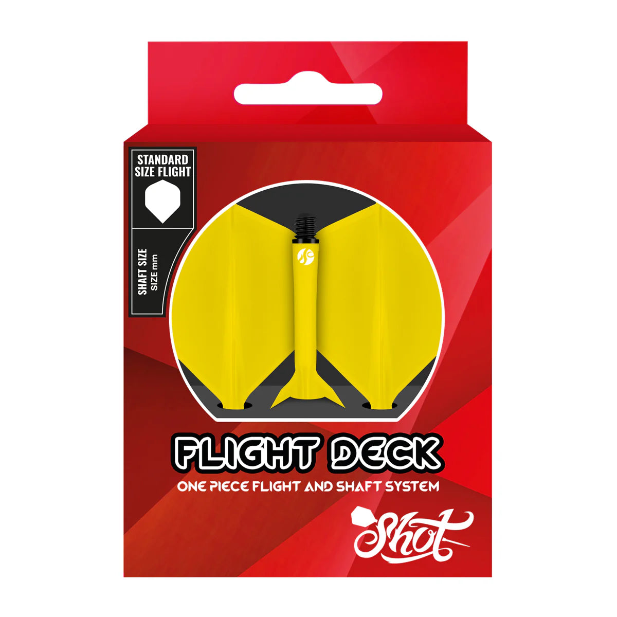 Shot Flight Deck One Piece Flight & Shaft System Yellow
