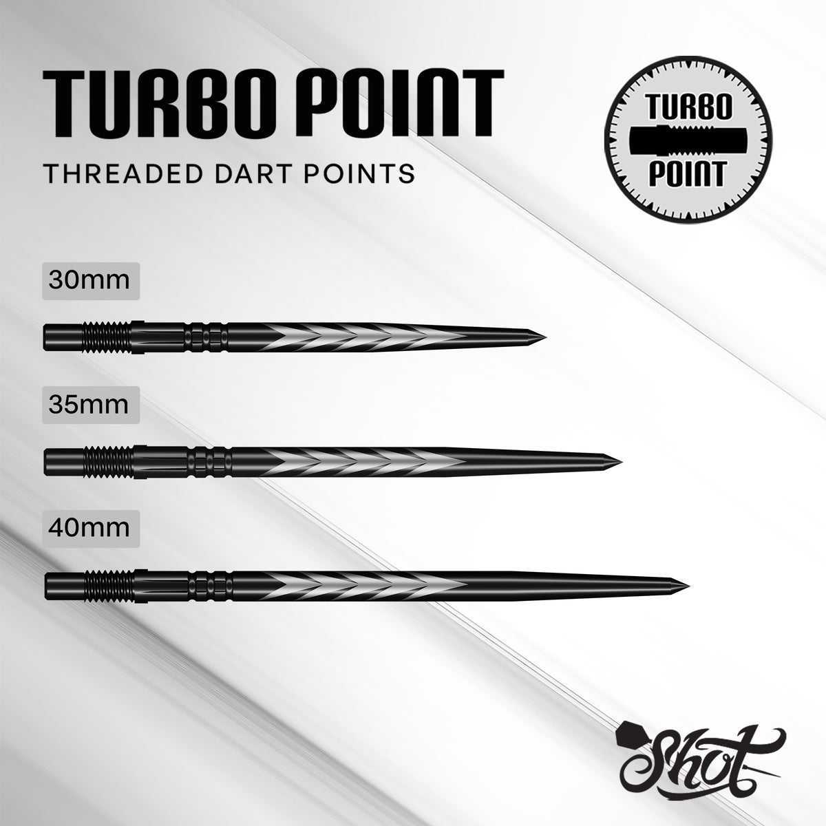 Tribal Weapon Steel Tip Turbo Point-Laser Engraved Black