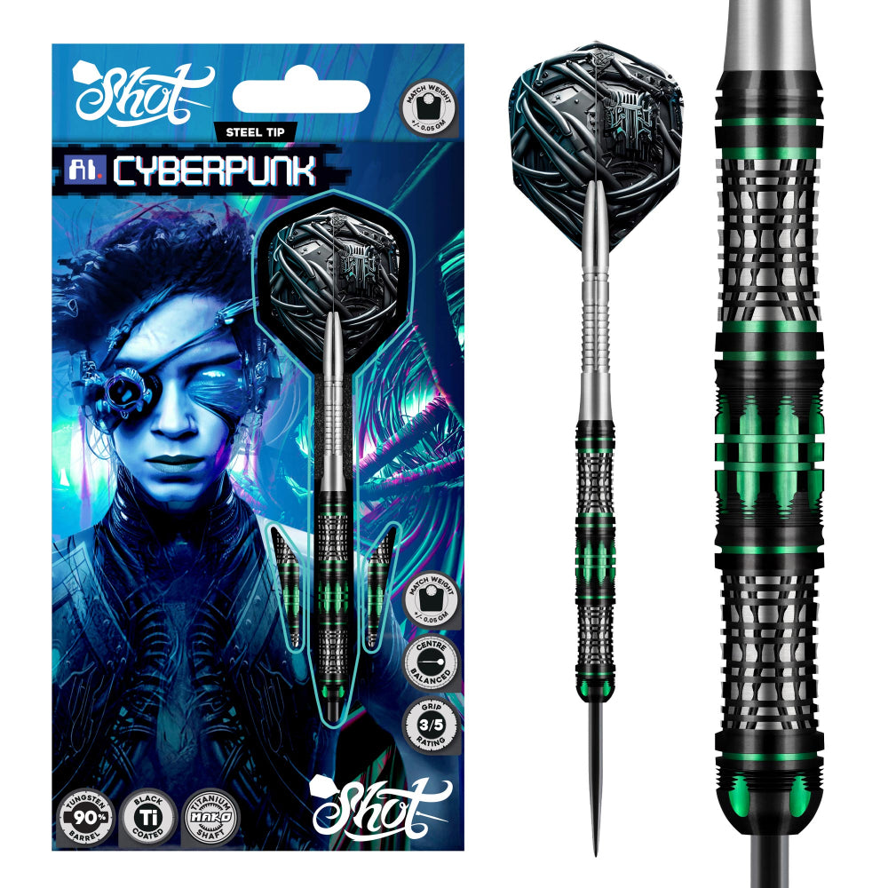Shot AI Cyberpunk 90% Tungsten Darts Set