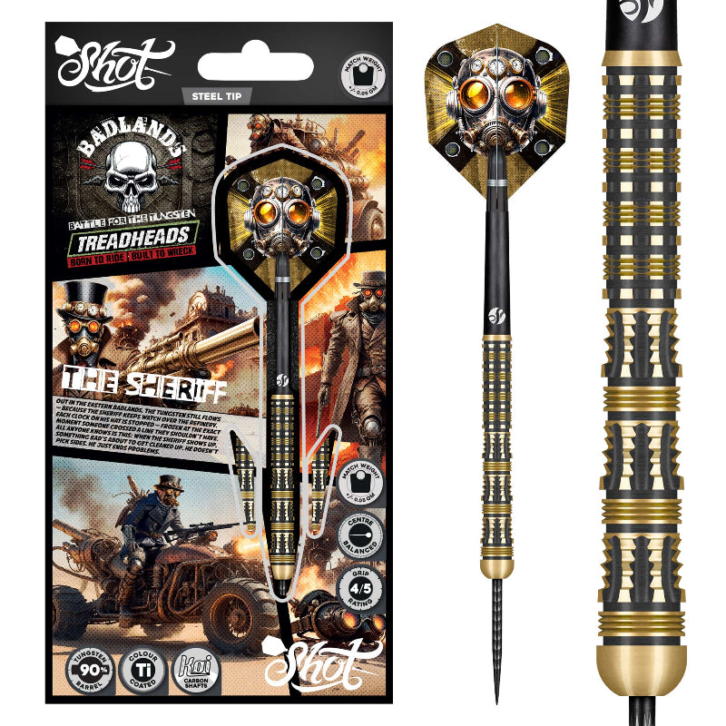 Badlands The Sheriff Steel Tip Dart Set 90% Tungsten Barrels