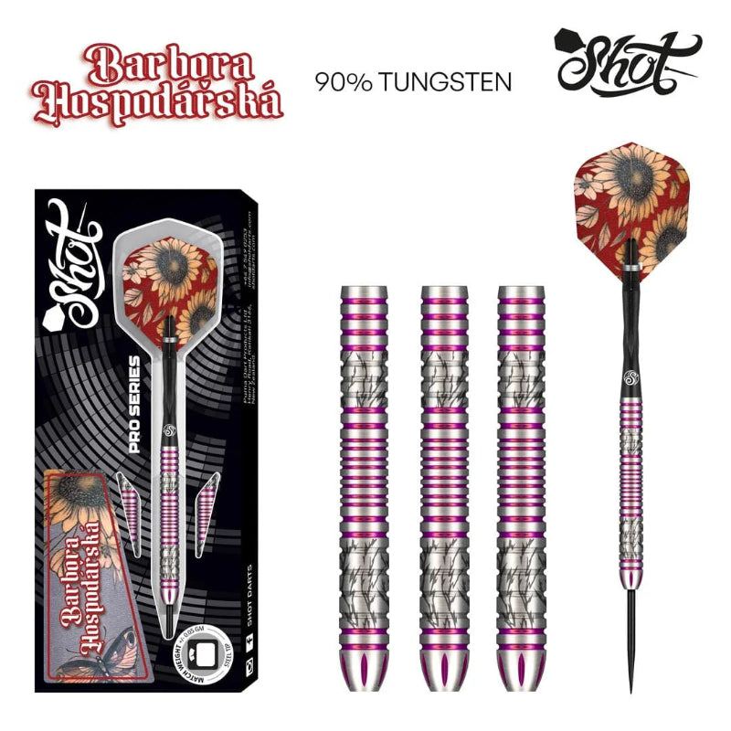 Shot Barbora Hospodarska 90% Steel Tip Darts Set