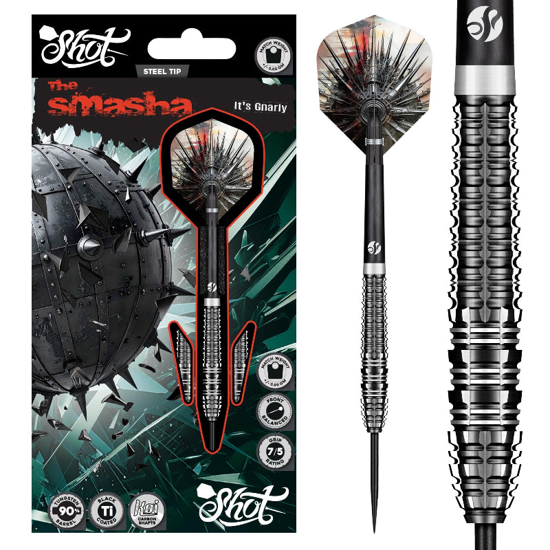 Gnarly Smasha Steel Tip Dart Set-90% Tungsten Barrels