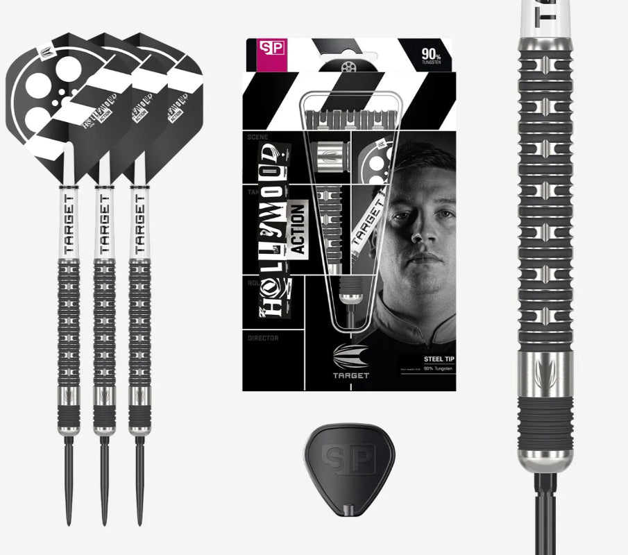 Target Chris Dobey Hollywood Action 90% Tungsten Swiss Point Darts Set.