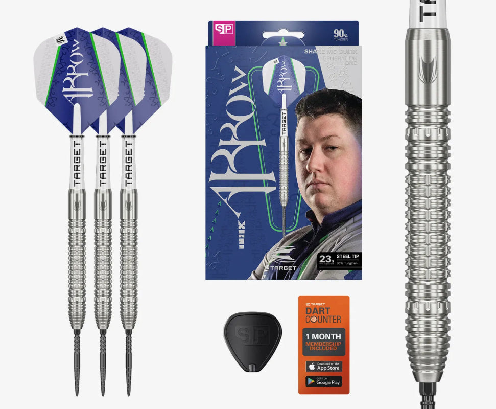 Target Shane McGuirk 90% Tungsten Swiss Point Darts Set.