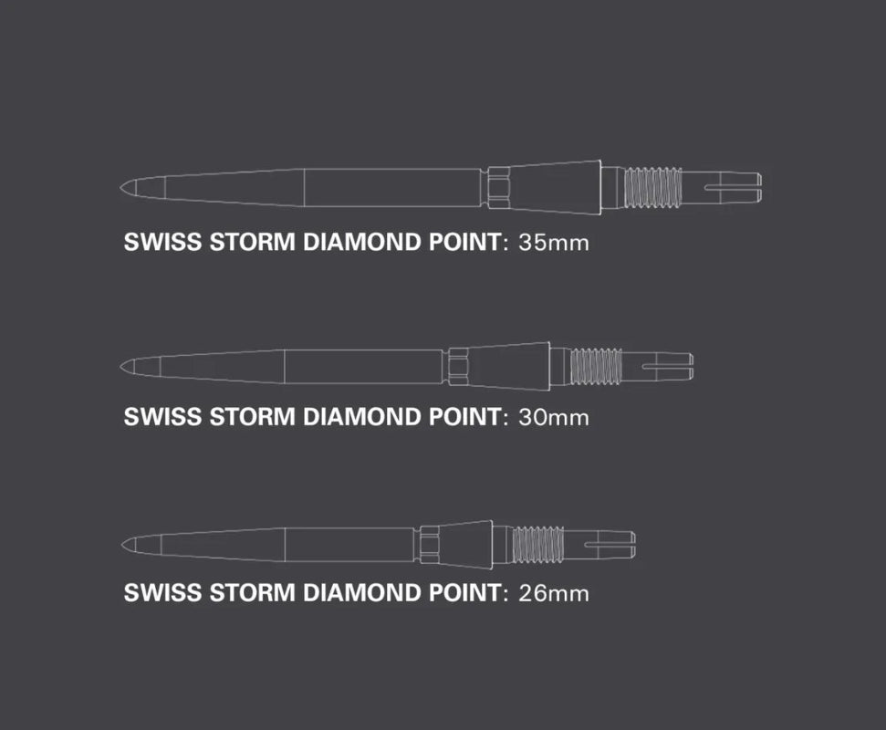Target Swiss Storm Diamond Points Size Charts