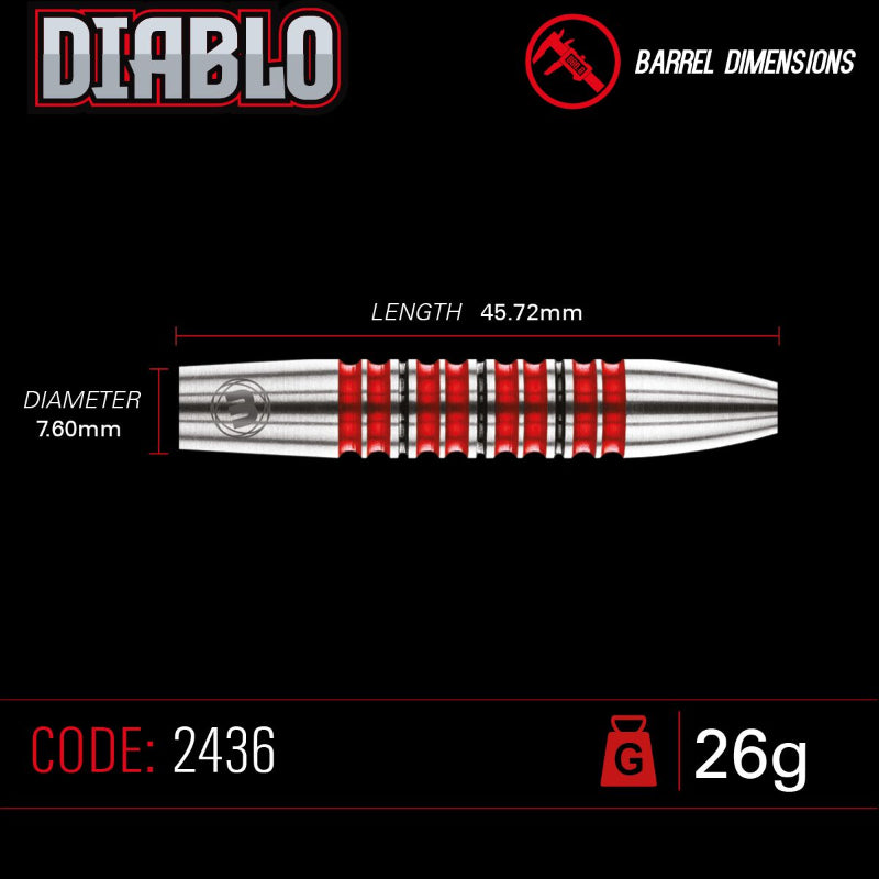Winmau Diablo 90% Tungsten Darts 26G