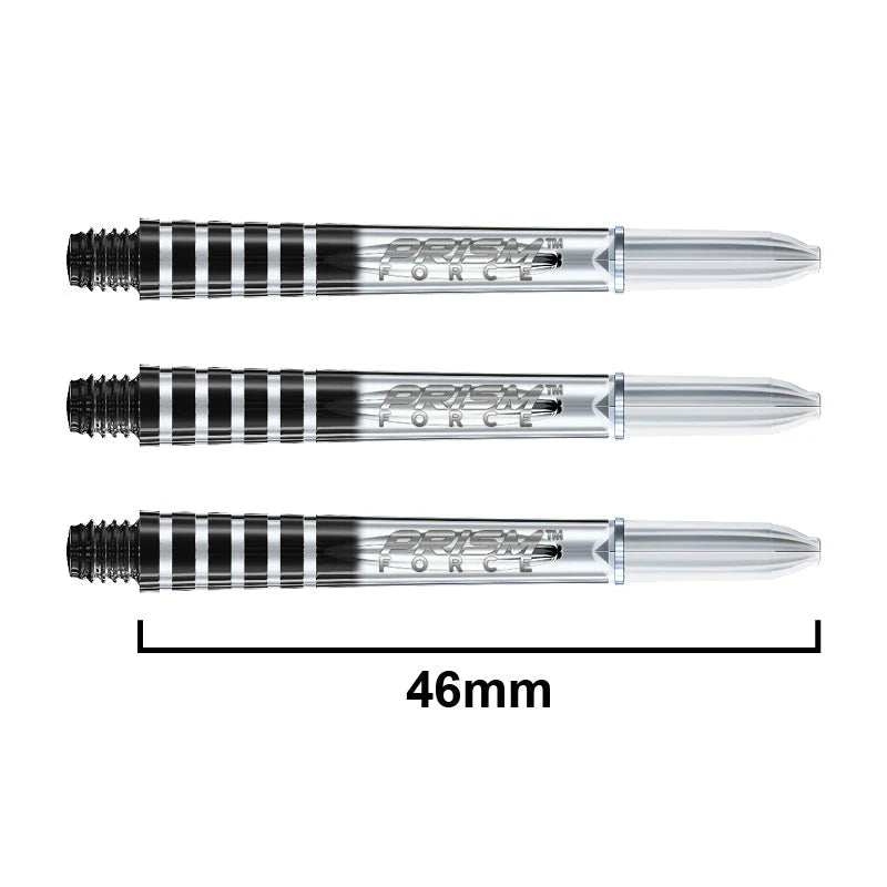 Winmau Prism Force Medium Clear dart shafts with durable poly design