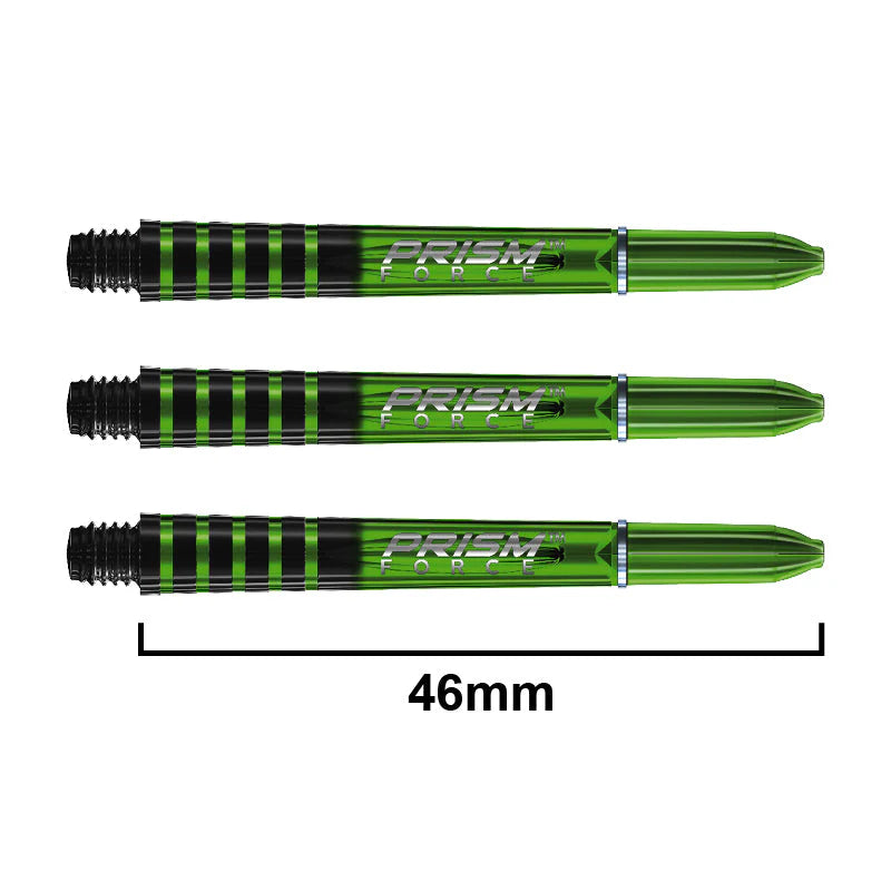 Winmau Prism Force iMedium Green dart shafts with durable poly design