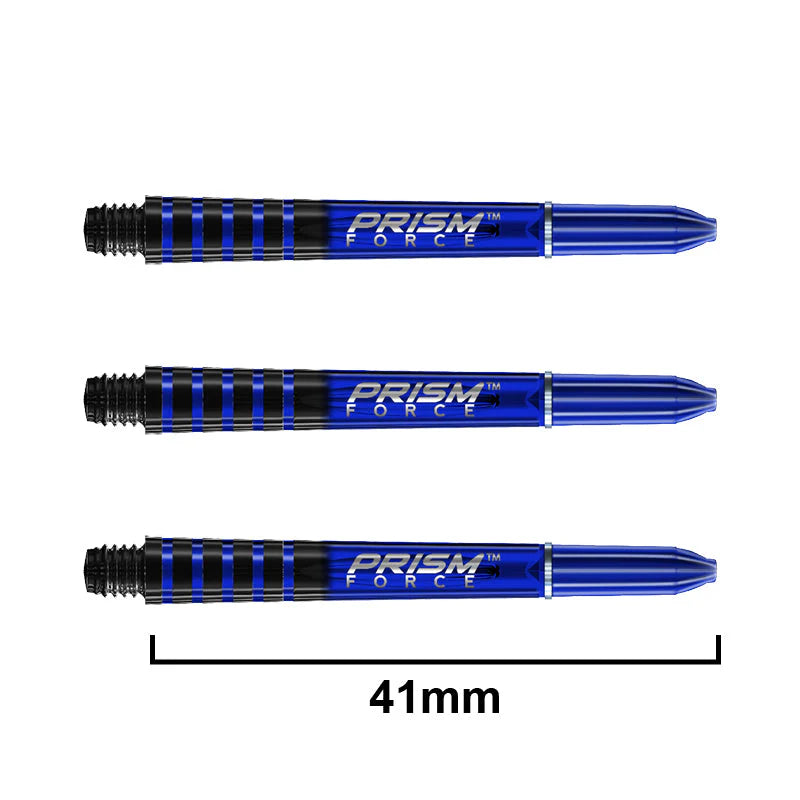 Winmau Prism Force intermediate blue dart shafts with durable poly design