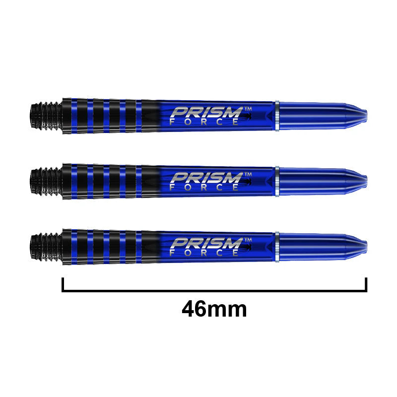 Winmau Prism Force Medium blue dart shafts with durable poly design