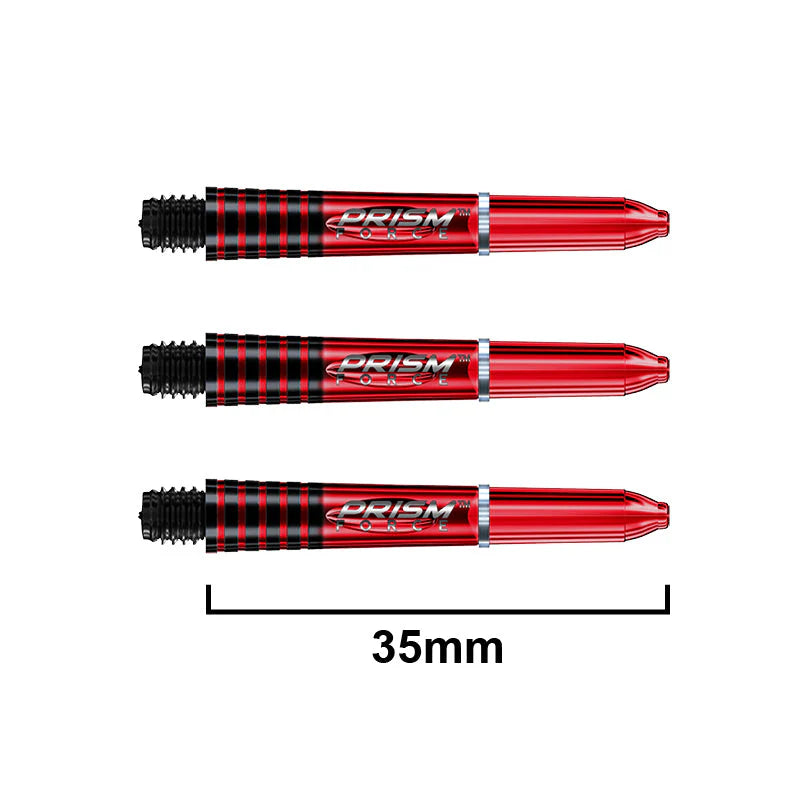 Winmau Prism Force Short Red dart shafts with durable poly design