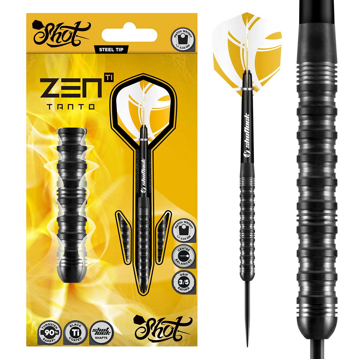 Zen Tanto Steel Tip 90% Tungsten Barrels - Aussie Dart Supplies Online