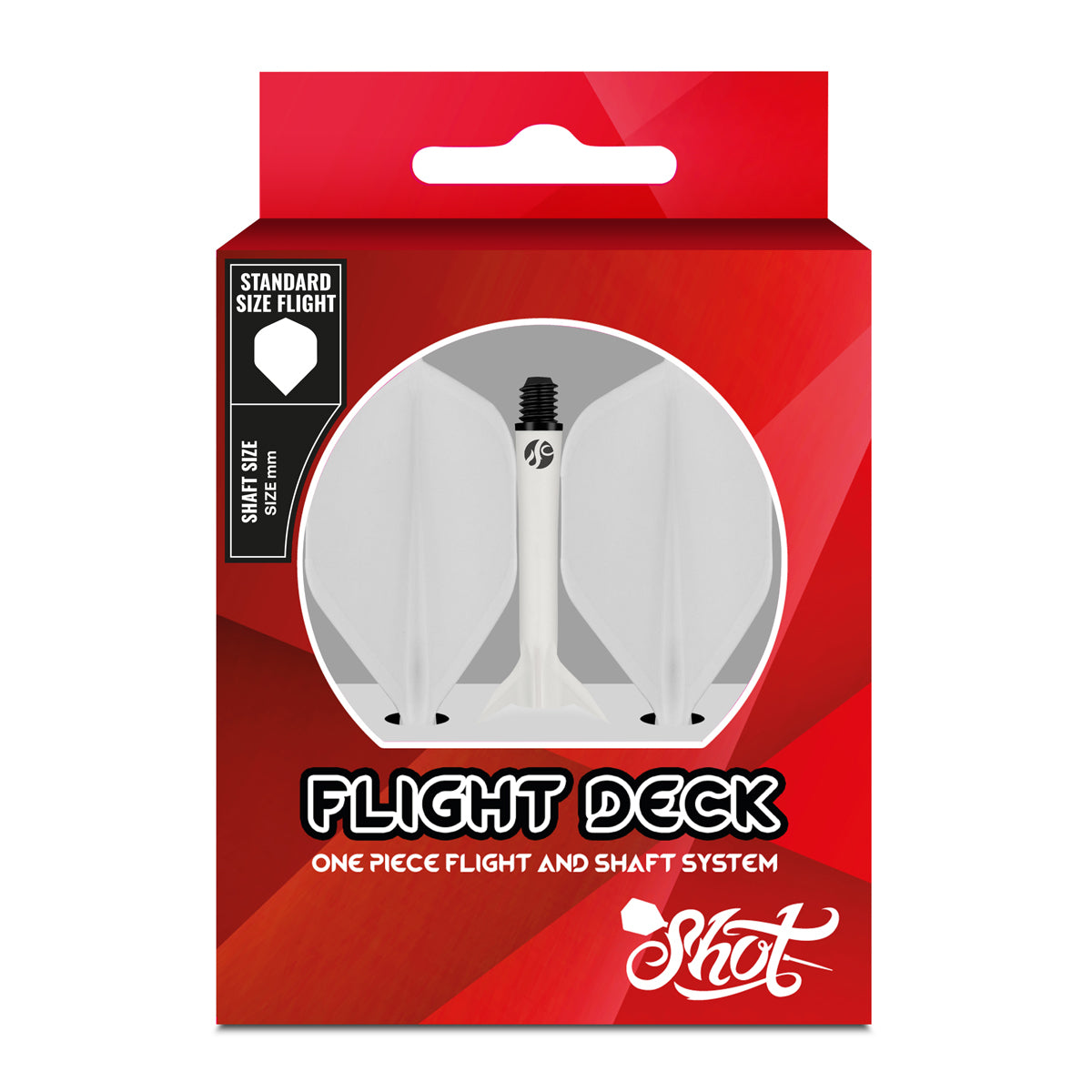 Shot Flight Deck One Piece Flight & Shaft System White