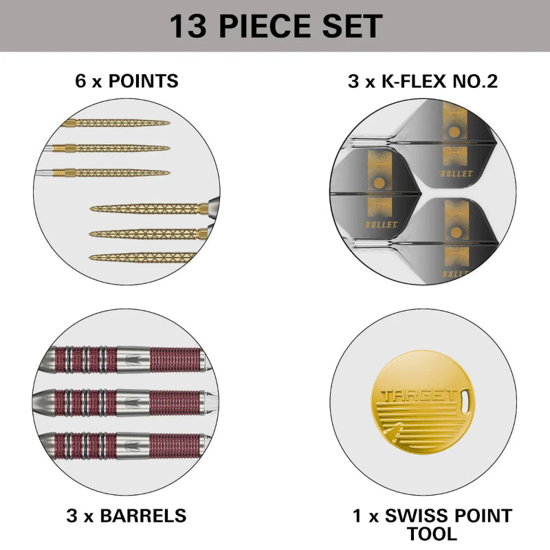 Target Stephen Bunting 95K 95% Tungsten Swiss Point Darts Set.