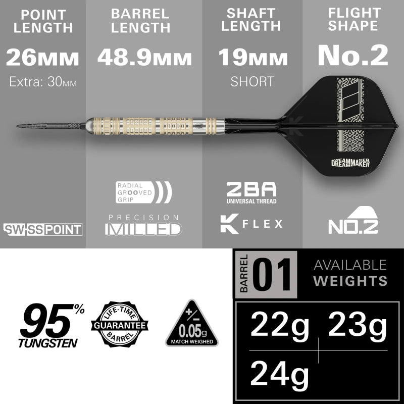 Target Dimitr Van Den Bergh 95K SP Swiss Points Darts Set