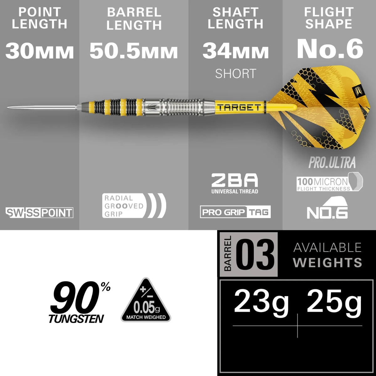 Target Buzz 03 90% Tungsten SP Darts Set
