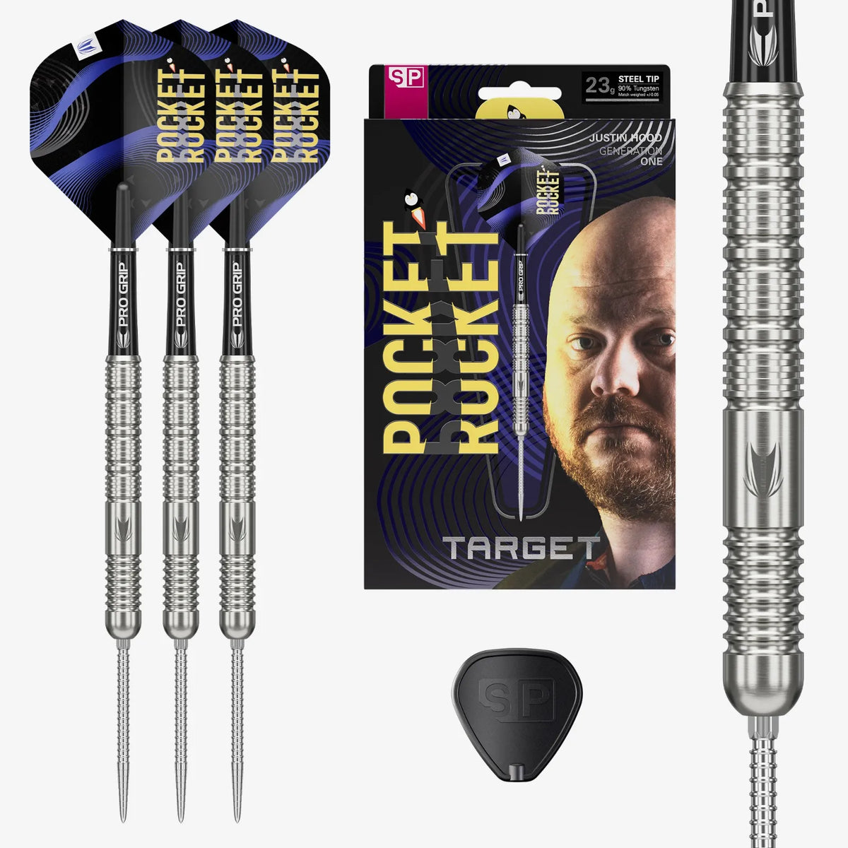 Target Justin Hood 90% Tungsten G1 SP Darts Set - 23G