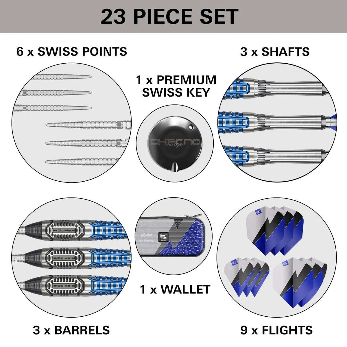 Target Phil Taylor Power Chrono 95% Tungsten SP Darts Set