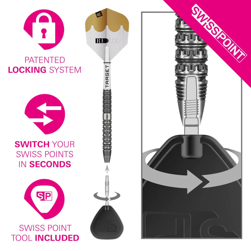 Target Redux 01 90% Tungsten SP Steel Tip Darts Set.