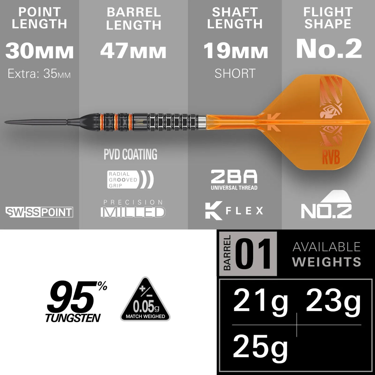 Target Raymond Van Barneveld 95K 95% Tungsten SP Darts Set - Aussie Dart Supplies Online
