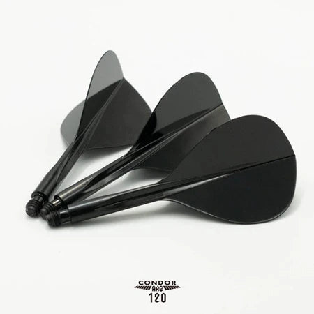 Condor AXE120 Three Fin Flights Teardrop Black - Aussie Dart Supplies Online