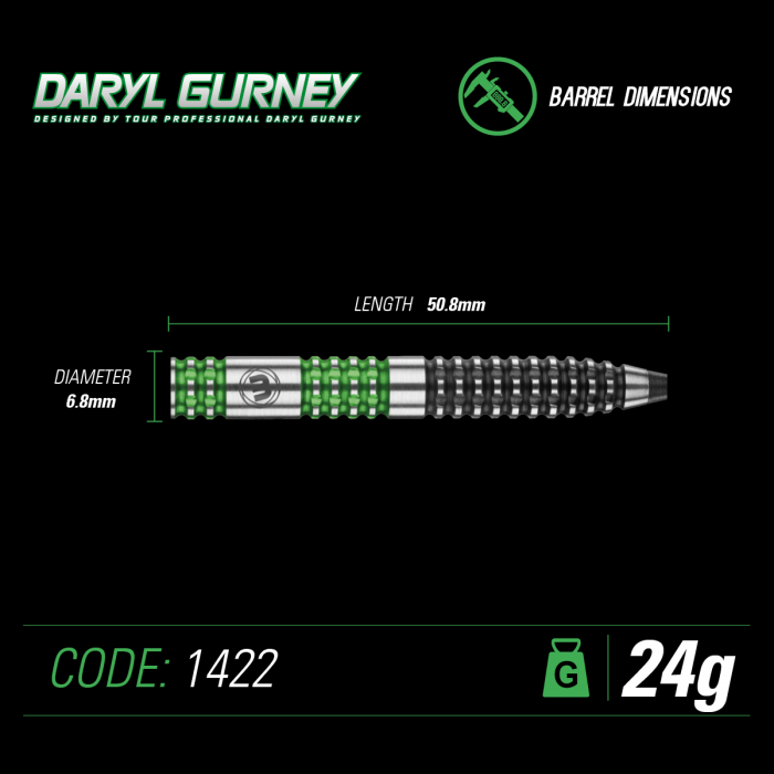 DARYL GURNEY SPECIAL EDITION WINMAU 90% DUAL COATING TUNGSTEN DARTS