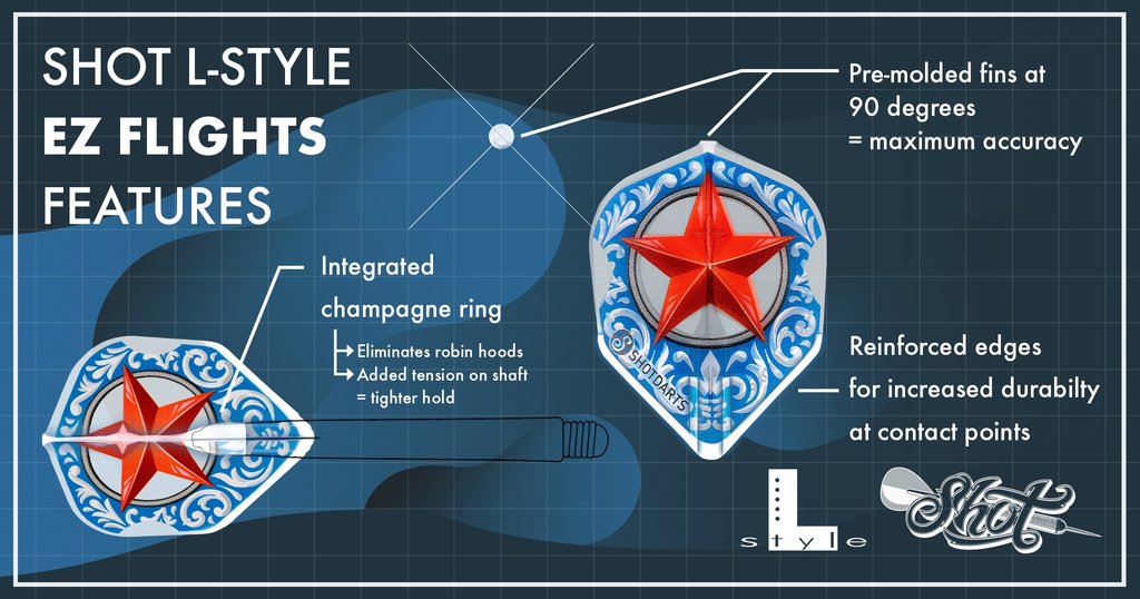Shot Darts L-Style L3 EZ Shape-Viking Berserker Dart Flights