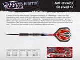 WARRIOR HAUTOA STEEL TIP DART SET-CENTRE WEIGHTED 80% TUNGSTEN BARRELS - Aussie Dart Supplies Online