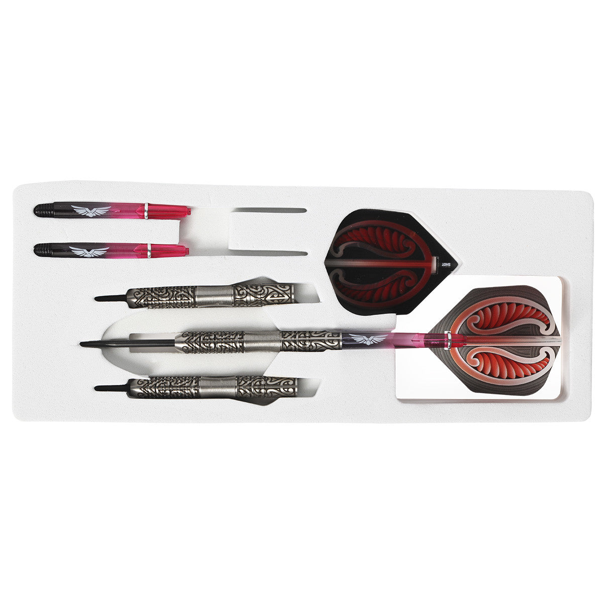 WARRIOR HAUTOA STEEL TIP DART SET-CENTRE WEIGHTED 80% TUNGSTEN BARRELS - Aussie Dart Supplies Online