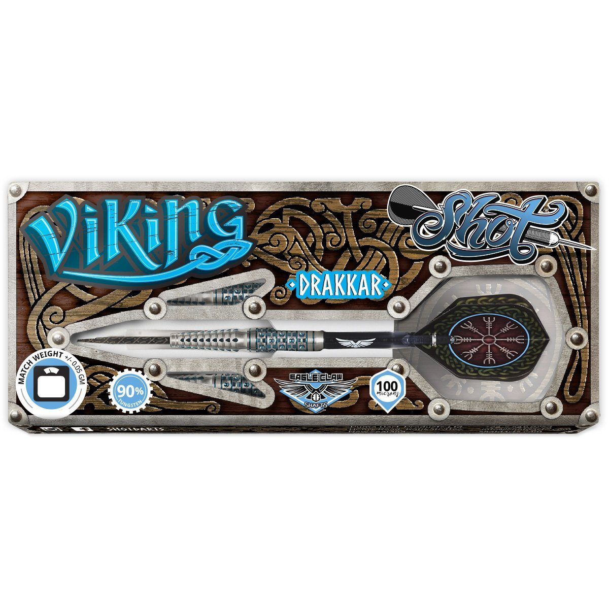 Viking Drakker Steel Tip Dart Set Back Weighted Tungsten Barrels - Aussie Dart Supplies Online