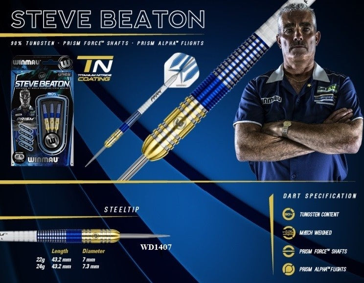 Steve Beaton Winmau 90% Tungsten Dart Set - Aussie Dart Supplies Online