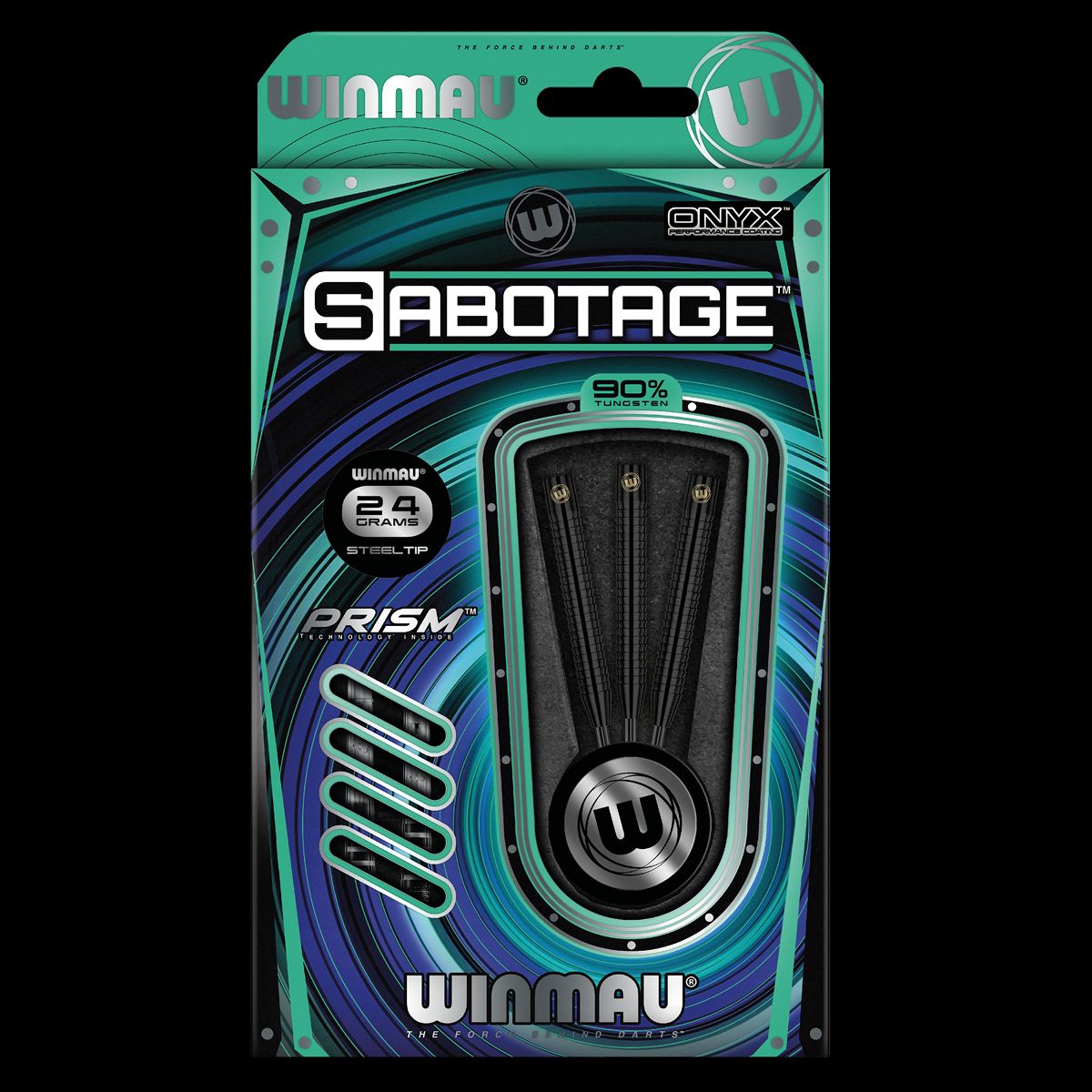 Winmau Sabotage Black 90% Tungsten alloy