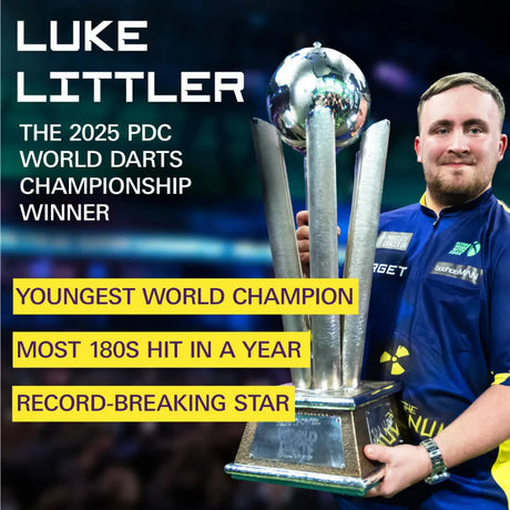 Luke The Nuke Littler Holding World Championship Trophy