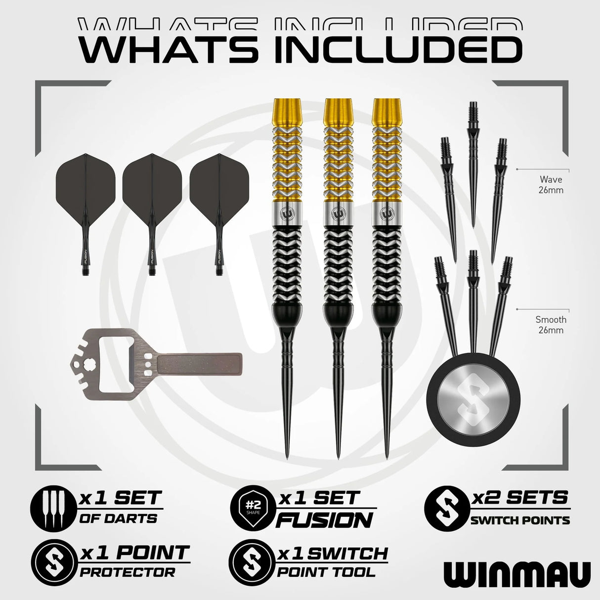 Winmau Exion Switch Point Darts - Parallel 90% Tungsten - Aussie Dart Supplies Online