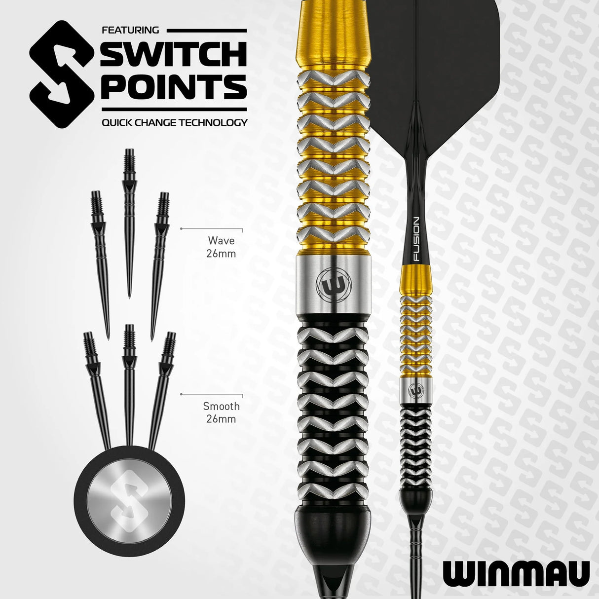 Winmau Exion Switch Point Darts - Parallel 90% Tungsten - Aussie Dart Supplies Online